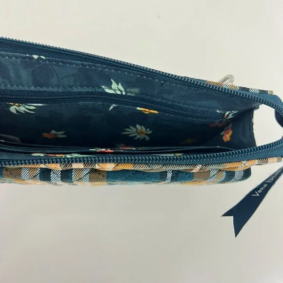Vera Bradley RFID Wallet Crossbody in Cotton Orchard Plaid  NWT Brand New - Picture 3 of 7